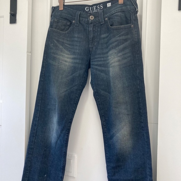 GUESS Jeans Rebel Straight Leg Dark Blue Denim Size 31 x 32 - Picture 3 of 14